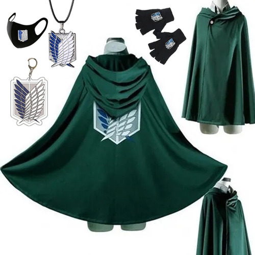 A Juego De Abrigo Verde Shingeki Cloak No Kyojin, 5 Piezas