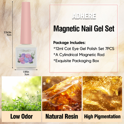 Esmalte De Uñas Holográfico Con Efecto Ojo De Gato 7pcs 12ml