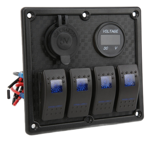 Panel De Botones Basculantes, Voltímetro De 4 Bandas, 5 Pine