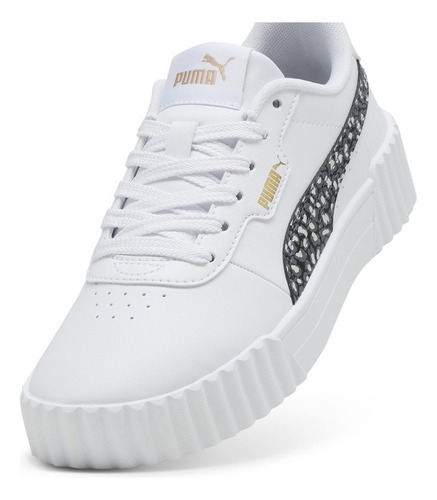 Zapatilla Puma Carina 3.0 Animal Jr Blanco Joven
