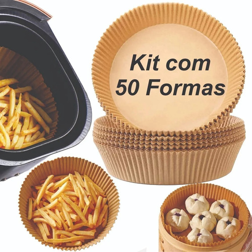 Forro De Papel Airfryer Redondo Descartável 50 Pçs Fratelli