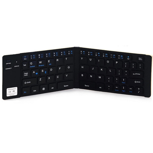 Imagen 6 de 10 de Mini Teclado Bluetooth Plegable Aluminio Base Celular Tablet