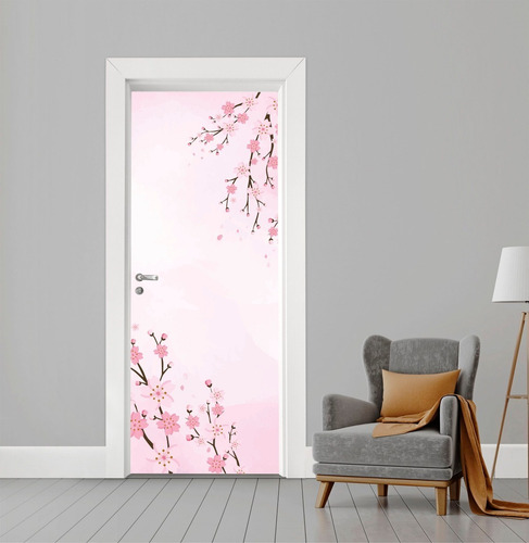 Adesivo Flor De Cerejeira Para Portas - 210x82cm + Brinde