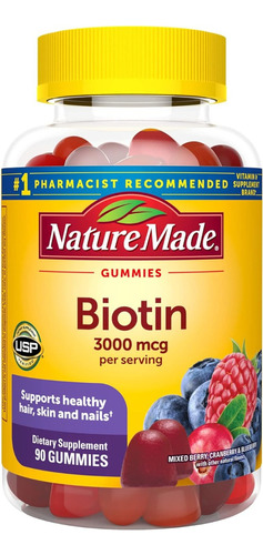 Biotina 3000 Mcg Nature Made 90 Gomitas