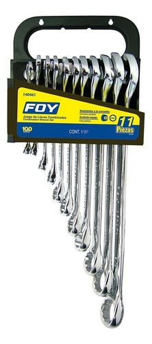 Jgo 11 Llaves Combinadas Pulido Espejo 12 Ptas Pulgadas Foy
