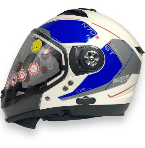 Casco N70-2 Gt Lakota N-com 41 Bco/azul/rjo Nolan