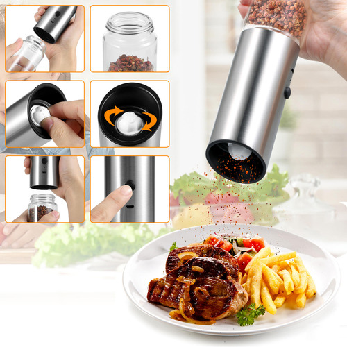 Molinillo De Pimienta Eléctrico Con Grosor Ajustable Con Una