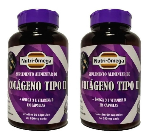 Colágeno Tipo 02 Com Ômega 3 Vitamina D Kit 4 Meses Sabor Natural