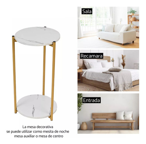 Mesa Mesas Centro Minimalista Auxiliar Redonda Sala Moderna Blanco