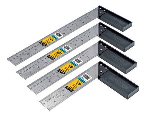 Escuadras Para Carpintero, 4 Piezas, 6'', 8'', 10'' Y 12''
