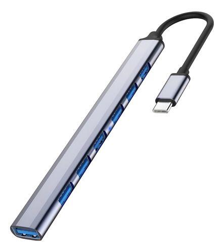 Extensor 7 En 1 De Aluminio Entrada Tipo C Salida Usb 3.0