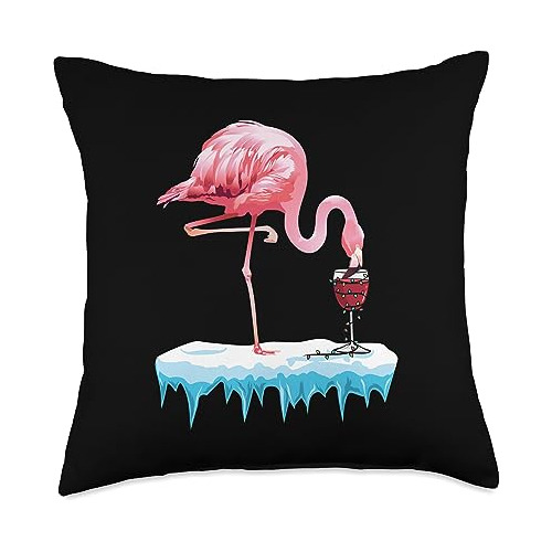 Flamingo Rosa Tomando Una Copa De Vino Gráfico Navideã...