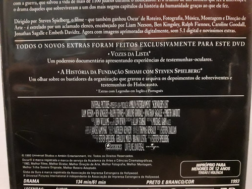 Imagem 3 de 5 de Dvd - A Lista De Schindler Duplo - Steven Spielberg