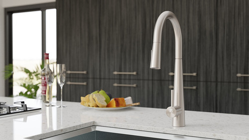 Monomando De Cocina Tecnolam Tec149ss Acabado Satinado Gris