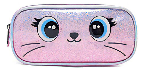 Estojo Duplo Pack Me Fox Raposa Cat Gatinha Cute Fofa Cor Rosa