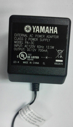 Imagen 5 de 7 de Adaptador Yamaha Para Teclado Ac/120v 60 Hz/ Dc12v Pa3c