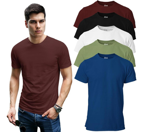 True Cotton Tees Poleras Para Hombre - Juego Premium De 5 