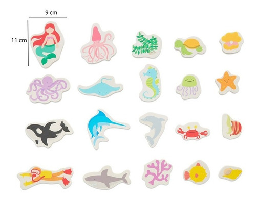 Imagen 4 de 10 de Animales Del Mar Al Agua Juguetes Didacticos Goma Eva