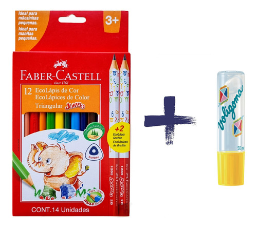 Faber Castell Lapices 12 Eco Jumbo + 2 Grafito + Voligoma 50