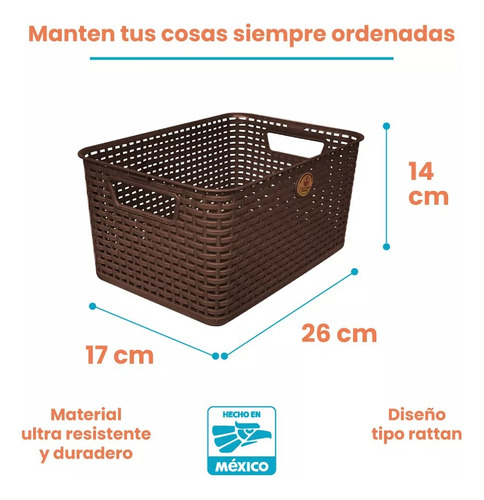 2 Piezas Canasta Rattan Con Tapa Multiusos