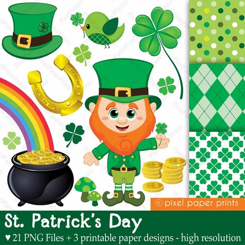 Kit Imprimible San Patricio Imagenes Clipart Cod 2