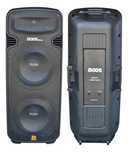 Bafle Doble De 15 Pulg. Moon Wild215 C/ Ruedas Y Manija 300w Negro