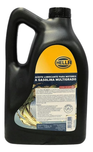 Garrafa 5 Litros Aceite Motor Hella Multigrado 20w-50 Api Sl