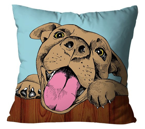 Capa Para Almofada Mdecore Pets Cachorro Gato Pit Bull Azul