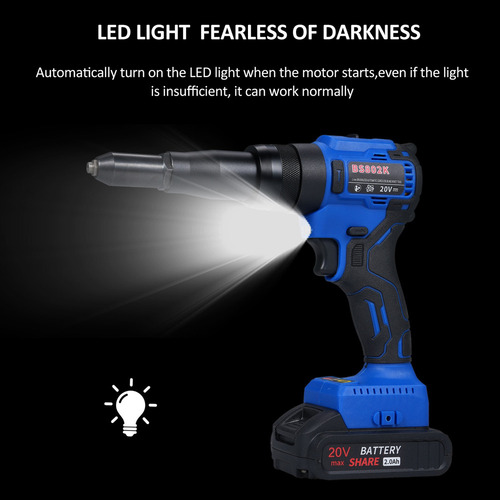 Remachadora Eléctrica Profesional De 20 V, Inalámbrica