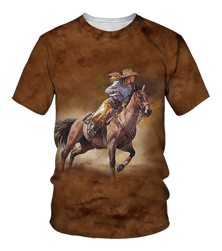 Camiseta De Hombre De Moda Camisa Con Estampado De Caballos