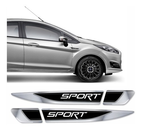 Par Adesivo Aplique Lateral Ford Fiesta Sport Emblema Rs13