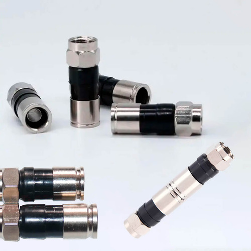 Conector Rg59 Compressão Metalico P/ Cabo Coaxial Com 100 Un