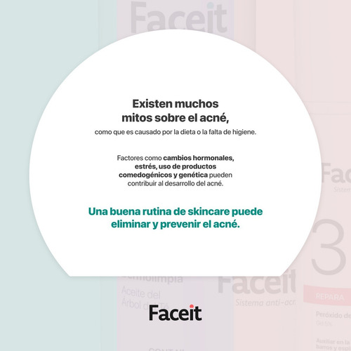 Imagen 5 de 9 de Sistema O Rutina Contra Acné De Tres Pasos Faceit