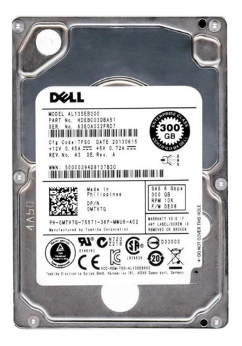 Hd Dell 300gb 2.5 Sas2 Al13seb300 Prateado