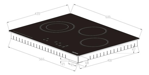 Imagen 4 de 6 de Encimera Vitrocerámica Gröner 3q Dual