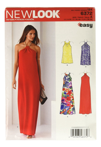 New Look 6372 Kitde Costura Para Vestido Mujer (talla Cada