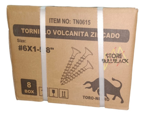 Tornillo Vulcanita Zincado 6x1 5/8 Caja De 8kg