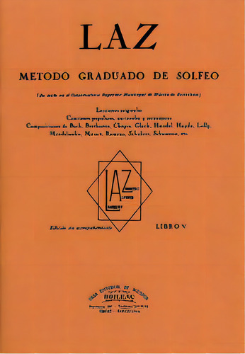 Laz - Libro V, De Lambert, Juan B.. Editorial Editorial De Música Boileau, S.l. En Español, 2009