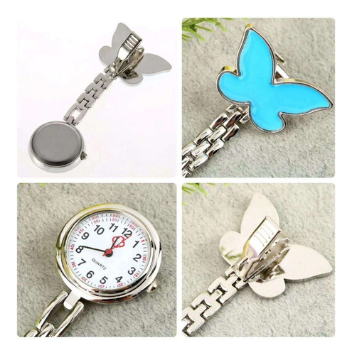 Moda Mariposa Enfermera Clip-on Fob Broche Colgante Reloj De