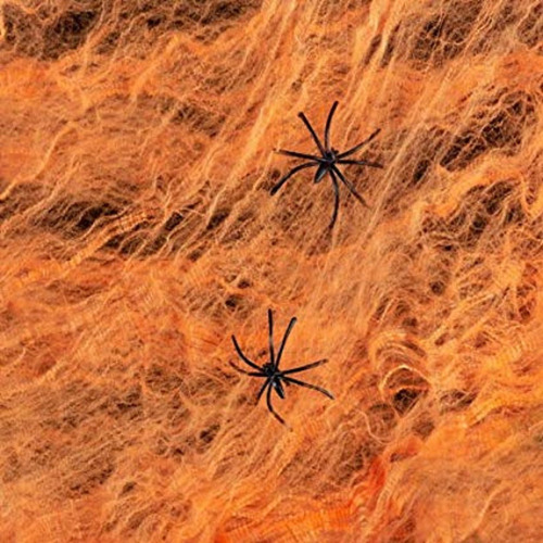 Halloween Tela De Araña Naranja C/ Araña