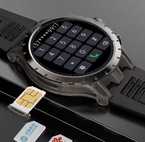 Smartwatch 5g Redondo Q85 4/32gb Amoled, Chip, Gps, Wi-fi... Caixa Preto Pulseira Preto Bisel Cinza-escuro Desenho Da Pulseira Militar