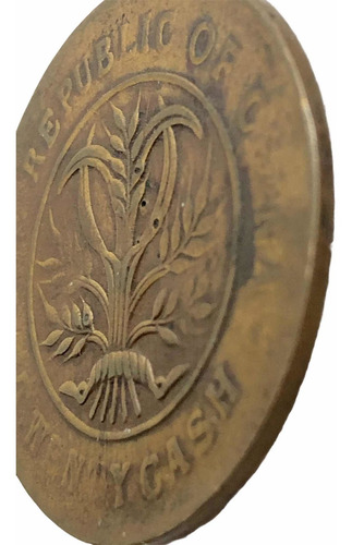 Moneda De Cobre Antigua De China 20 Cash Año 1919 (Usado)