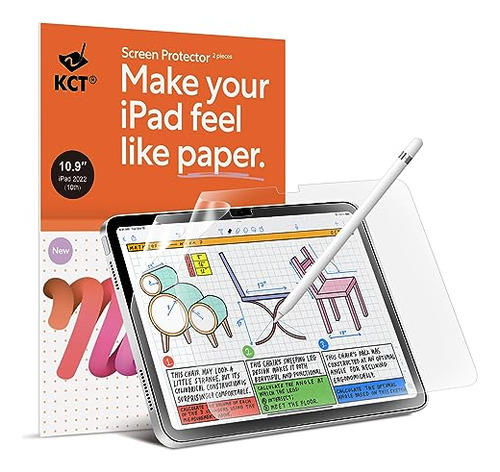 Kct 2 Pack Paperfeel Screen Protector Compatible Con iPad 10