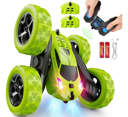 Coche Teledirigido 4WD De Acrobacias Con Rotación 360° Y Luces LED – 2.4GHz, Recargable Por USB, Regalo Para Niños De 3 A 12 Años