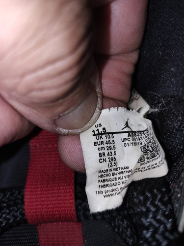 Nike Jordan Original Raect Eur 45.5 Us 11.5 Cent 29.5 (Usado)