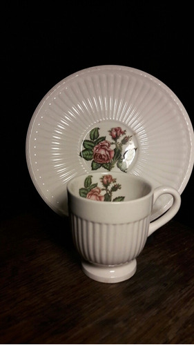 Antiguo Duo Cafe Ingles Wedgwood Etruria, Impecable, Sano