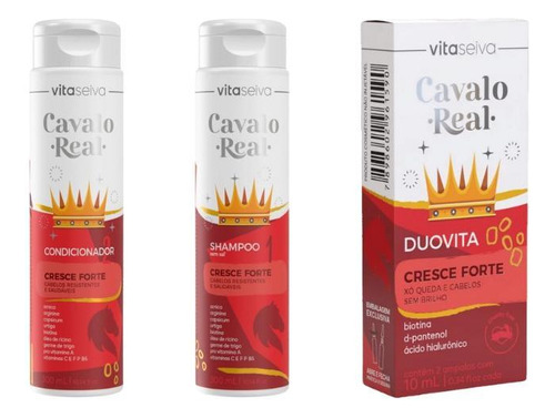Kit Shampoo + Cond + Duovita Vita Seiva Cavalo Real-3 Itens