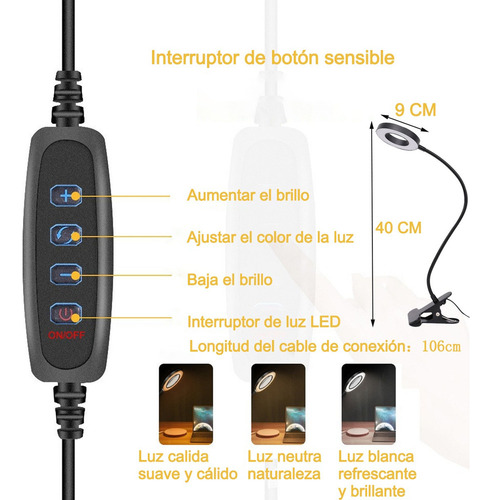 A Lámpara De Lectura Usb Con Clip De Construcción Color