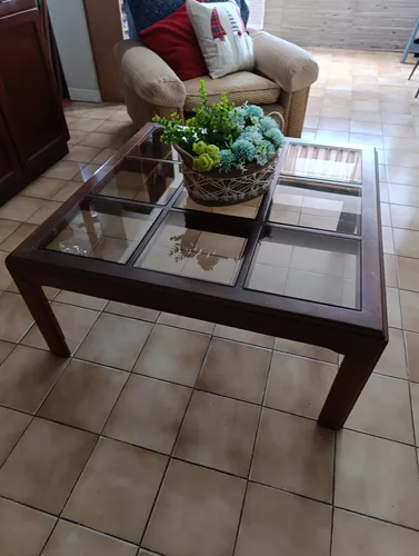 Mesa De Centro Con Vidrio (Usado)