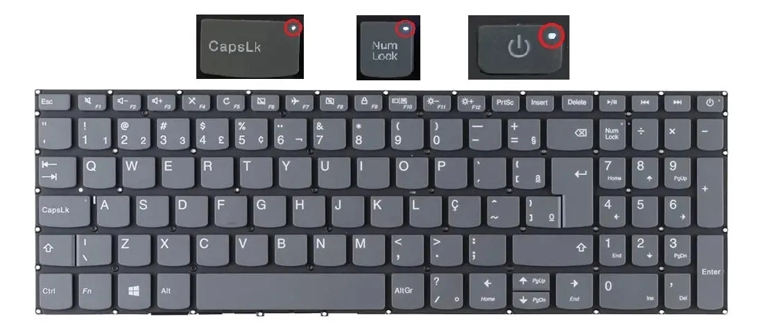 Teclado Para Lenovo Ideapad S145 82dj0005br Português Brasil Cor Cinza